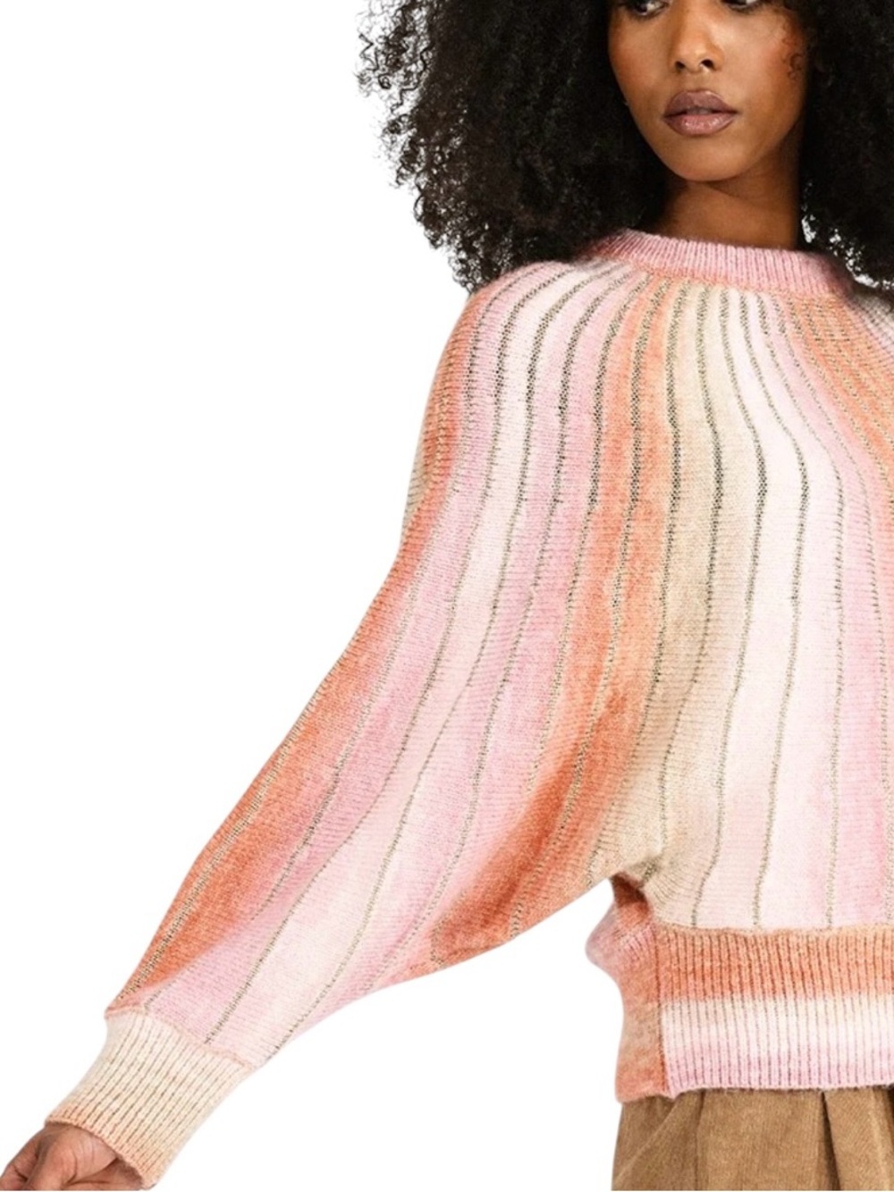 Molly Bracken Space Dye Batwing Sweater Size L
